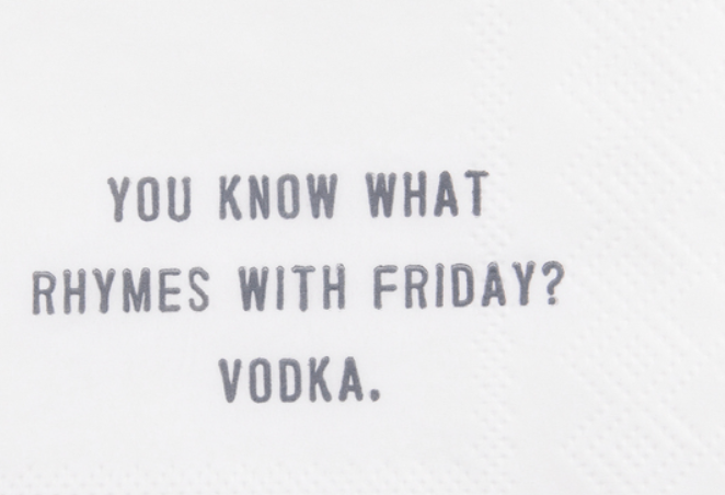 Paper Cocktail Napkins With Fun Quotes