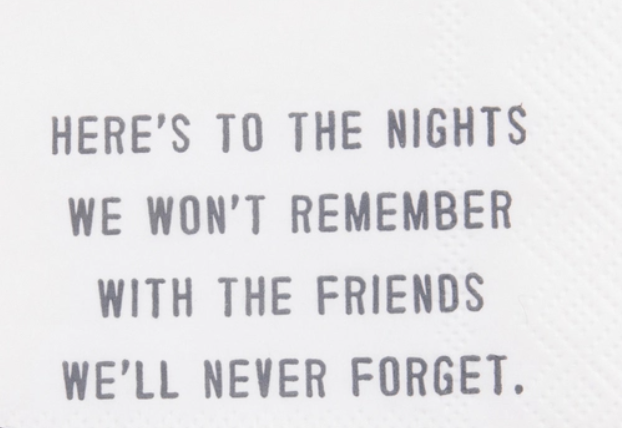 Paper Cocktail Napkins With Fun Quotes