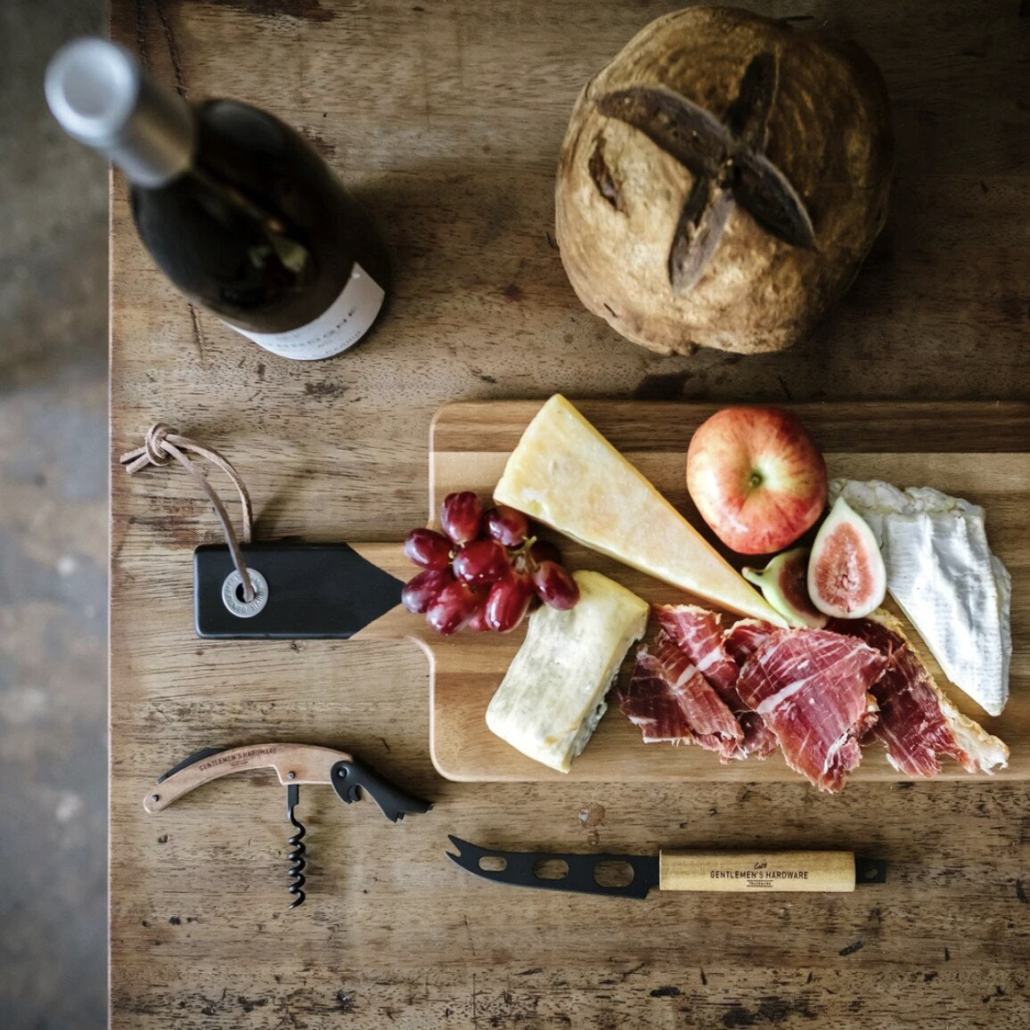 Cheese Board & Knife w/ Wine Opener