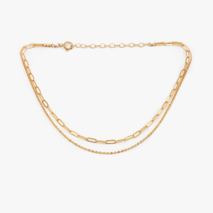 Double Strand Link Chain Anklet