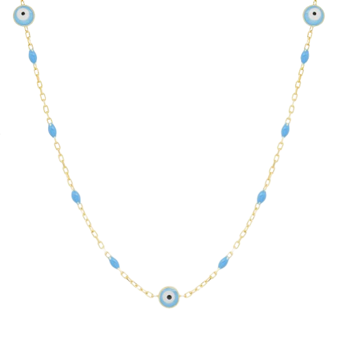 Enamel Beaded Evil Eye Necklace