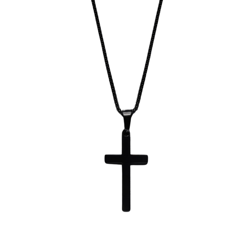 Mens Black Cross Necklace