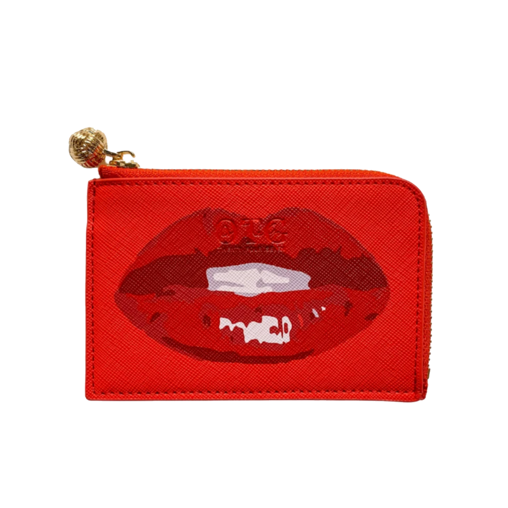 Vegan Leather Card Case - Red Lips