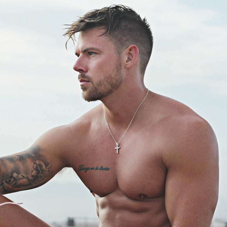 Mens Stainless Steel Cross Necklace